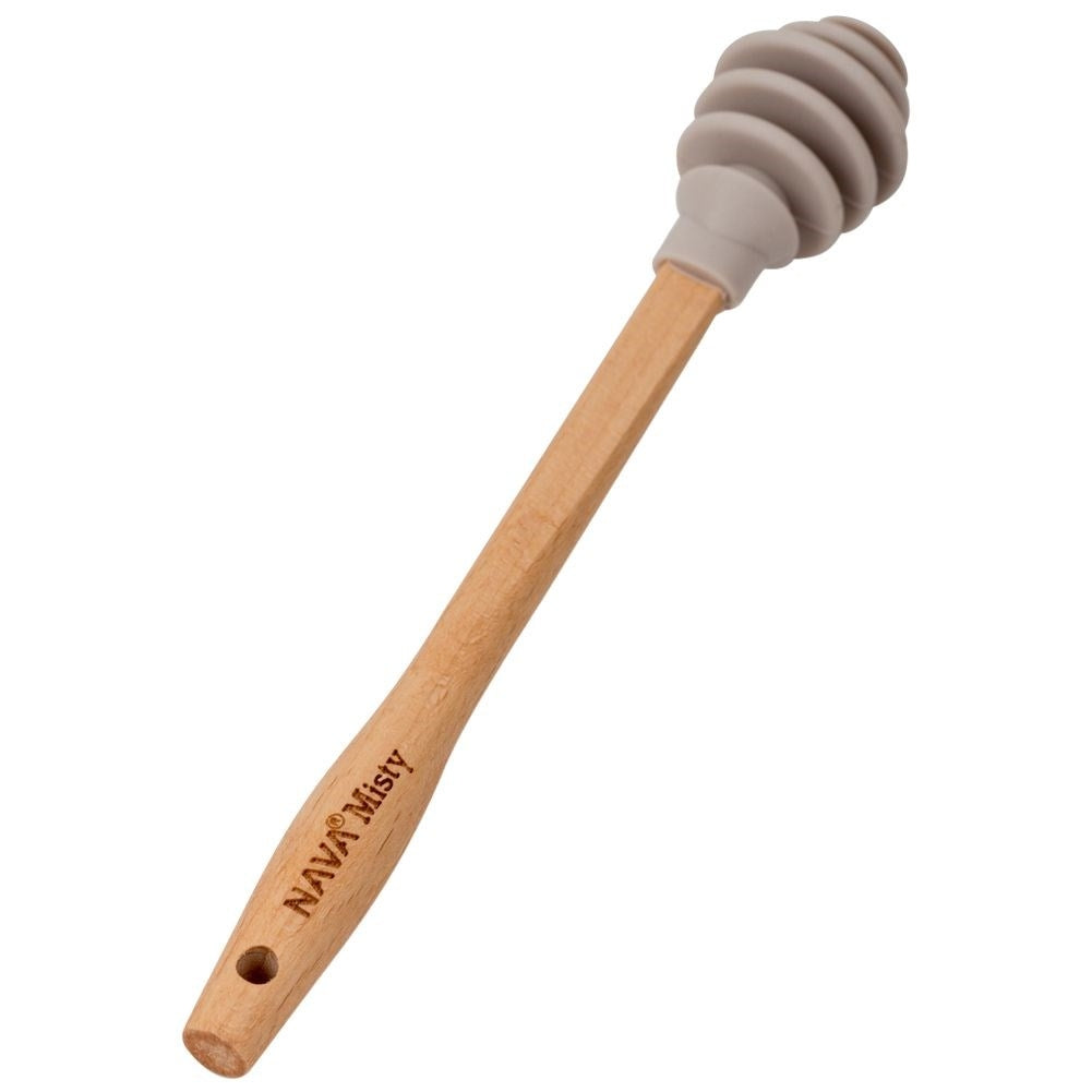 Practical Honey Spoon with Silicone and Wooden Handle