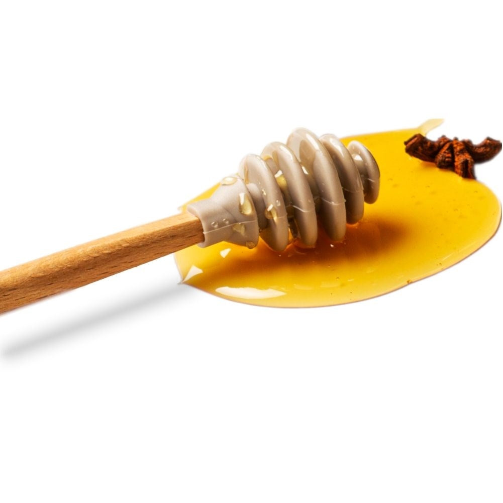 Practical Honey Spoon with Silicone and Wooden Handle