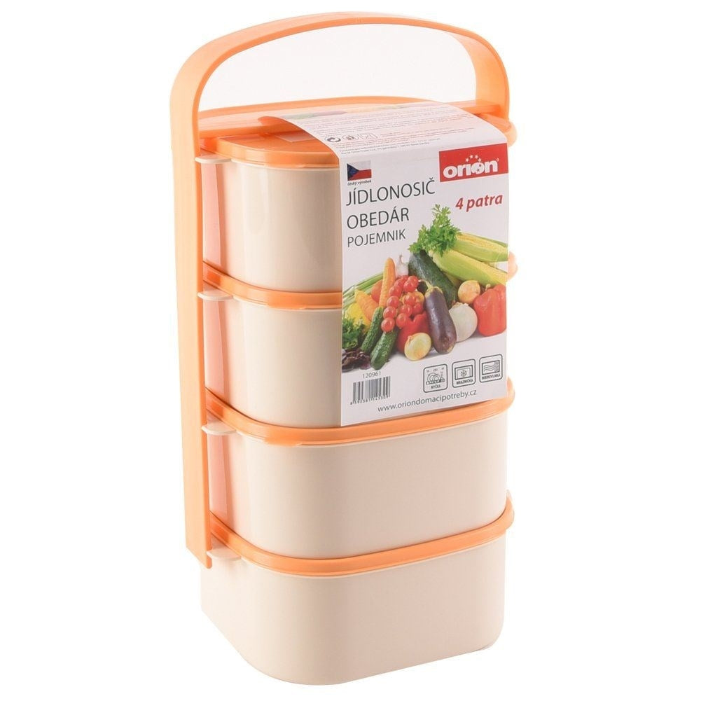 Practical Lunch Box with Four Containers and Handle