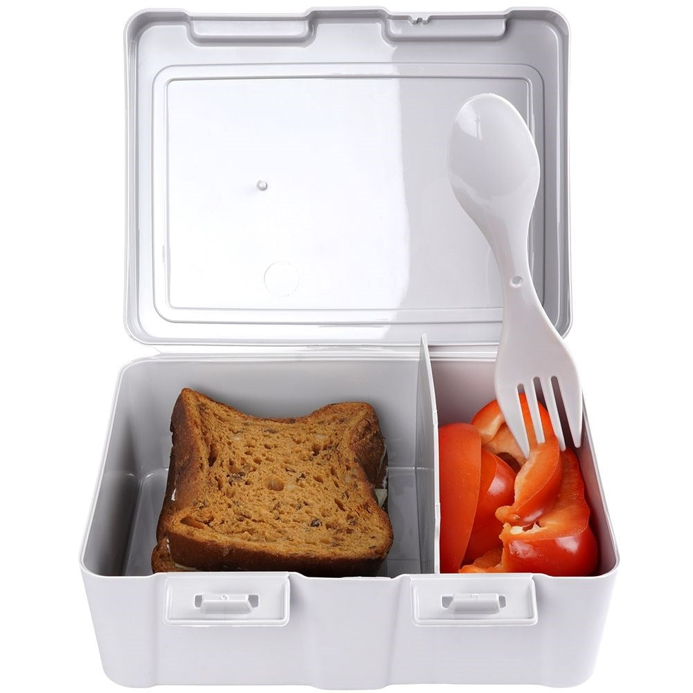 Practical Lunch Box with Heart Motif and 2-in-1 Cutlery