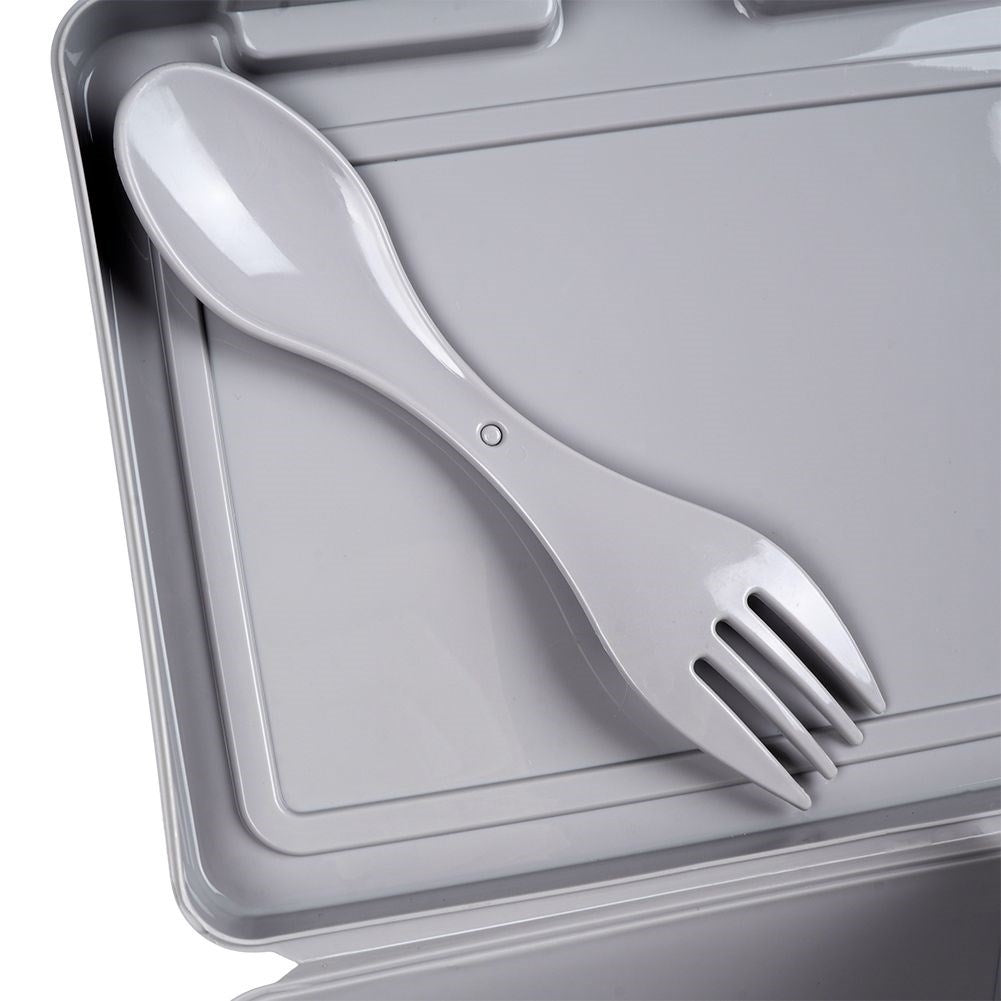 Practical Lunch Box with Heart Motif and 2-in-1 Cutlery