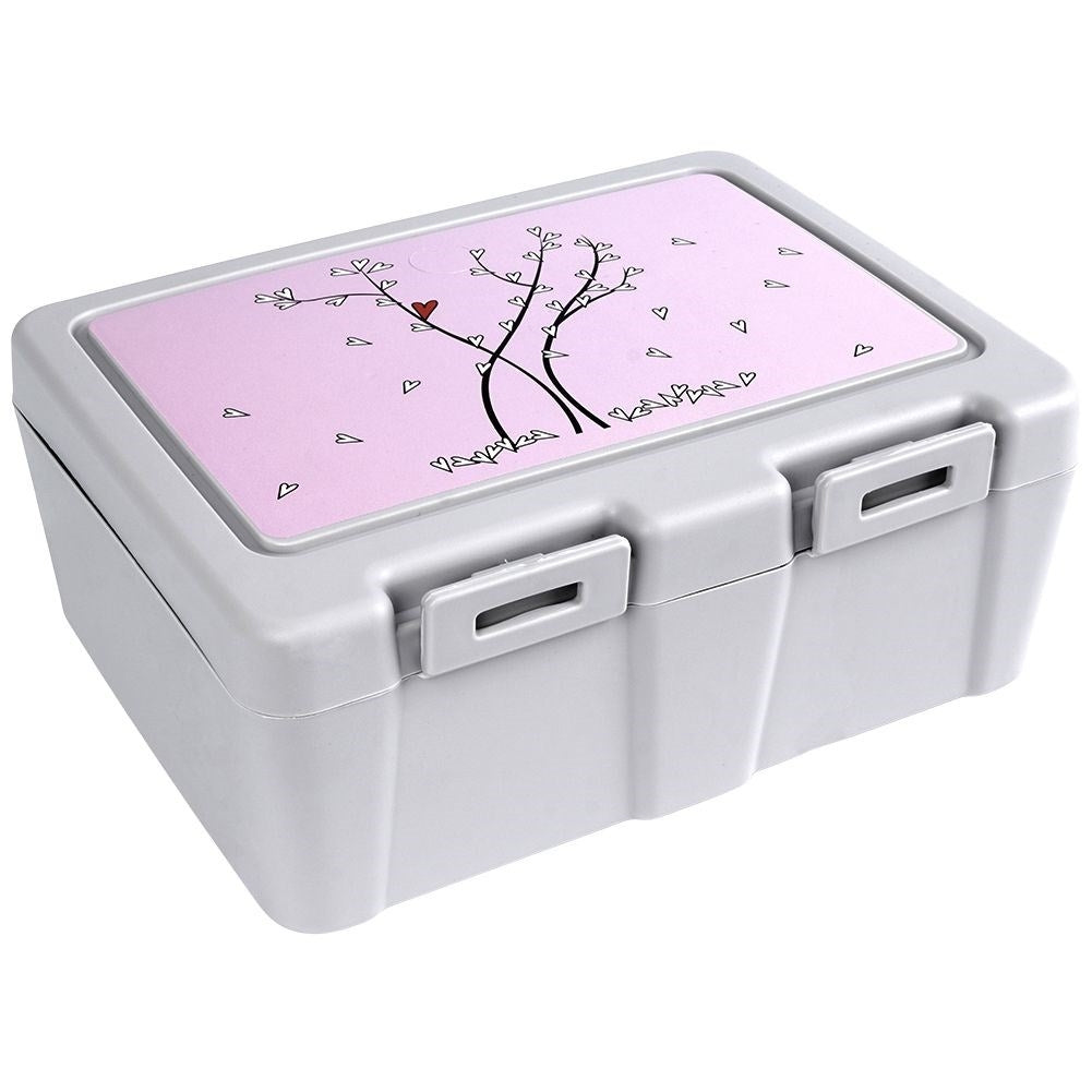Practical Lunch Box with Heart Motif and 2-in-1 Cutlery