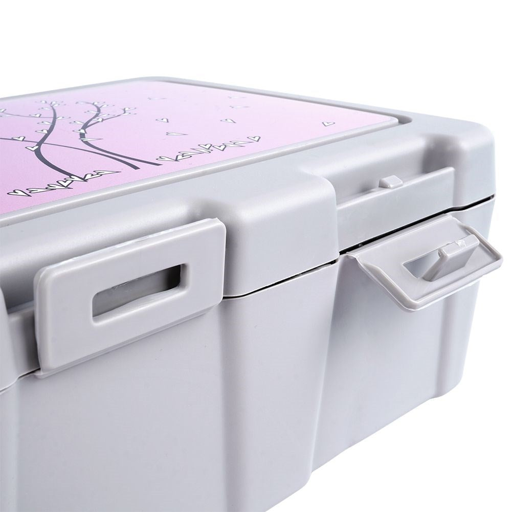Practical Lunch Box with Heart Motif and 2-in-1 Cutlery