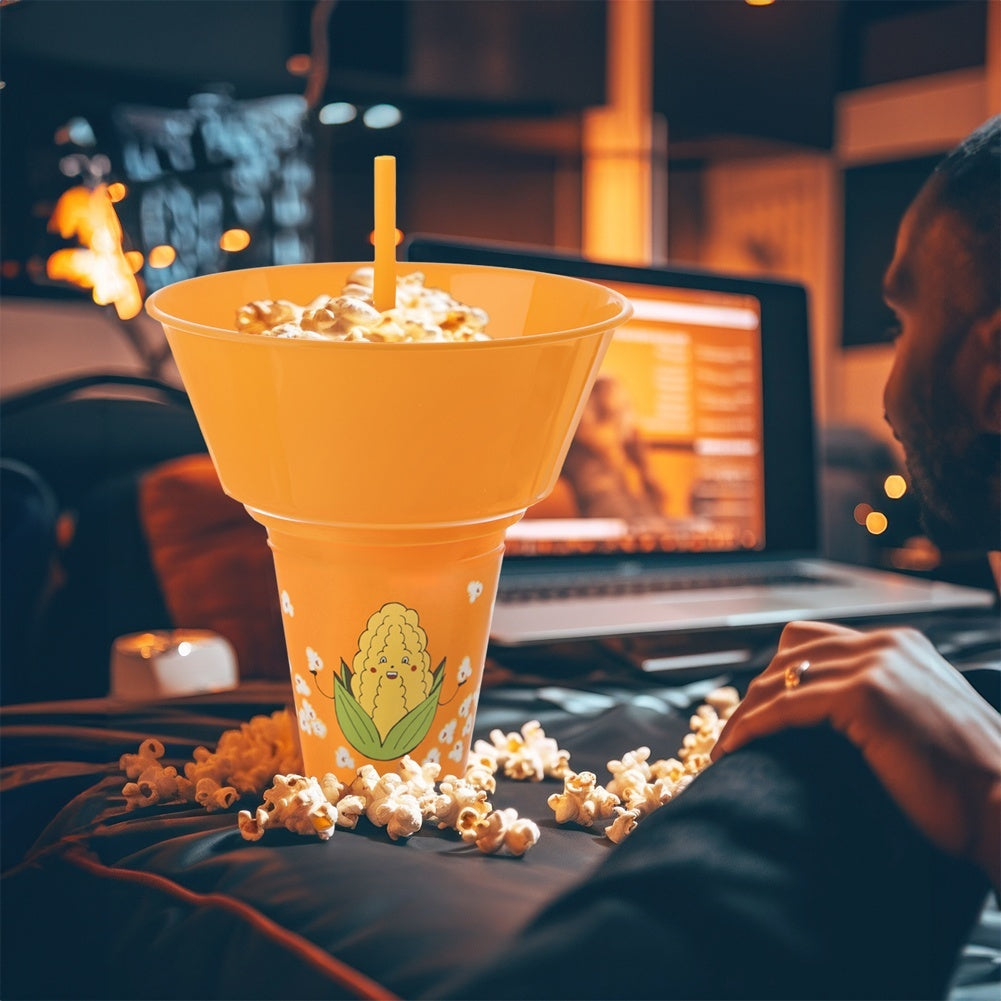 Practical Mug with Popcorn Bowl for Movie Nights