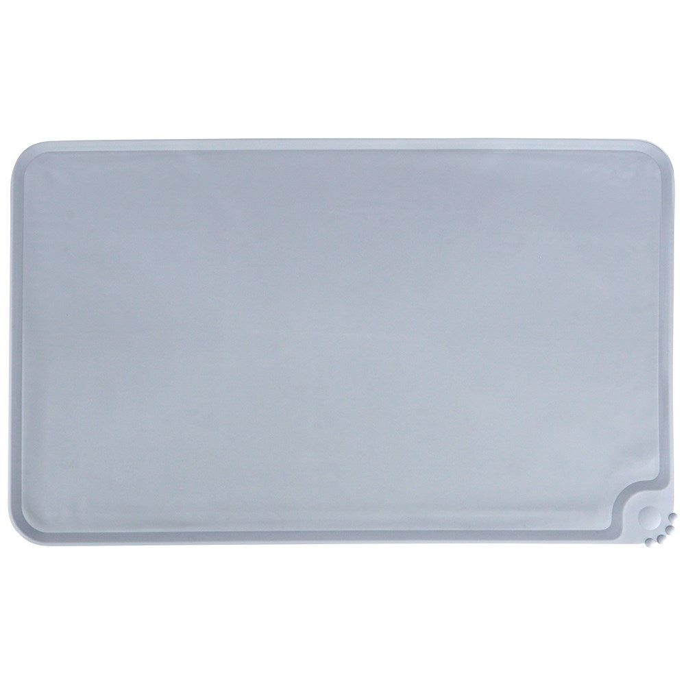 Practical Silicone Mat for Dog Food Bowls in Grey