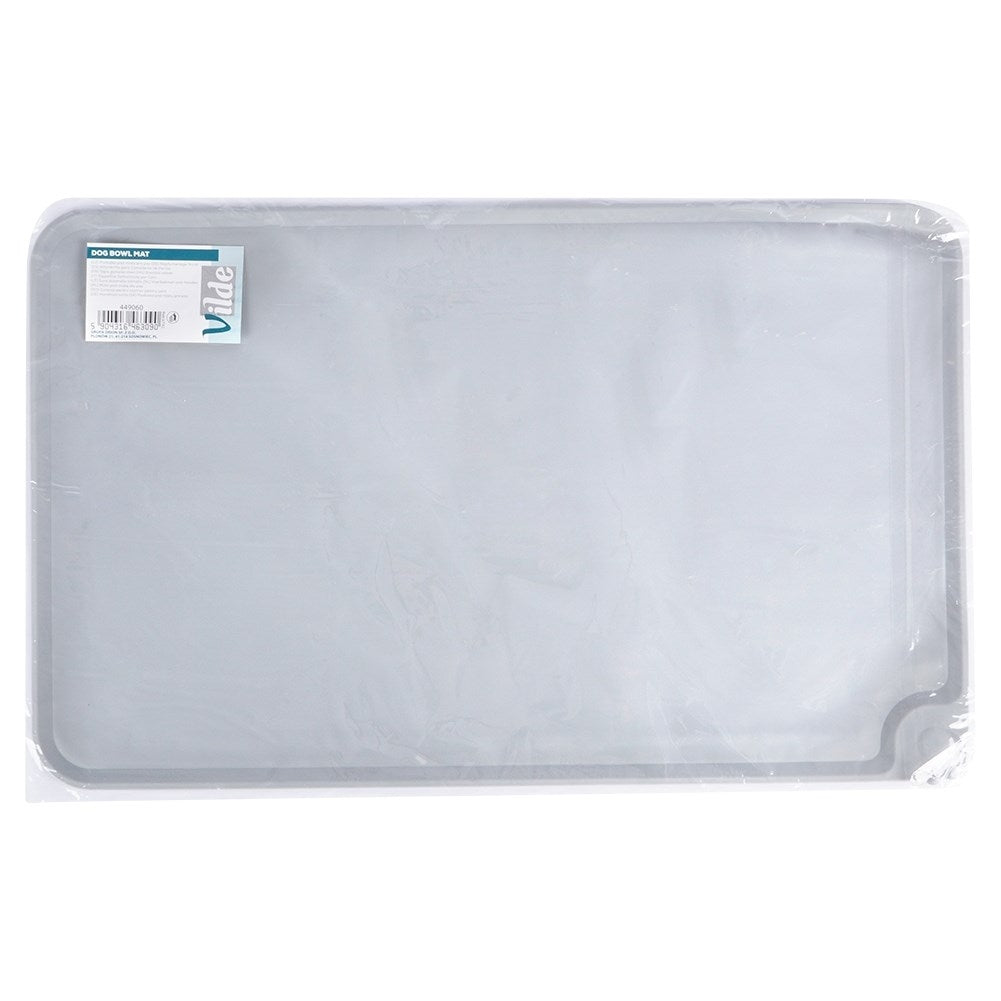 Practical Silicone Mat for Dog Food Bowls in Grey