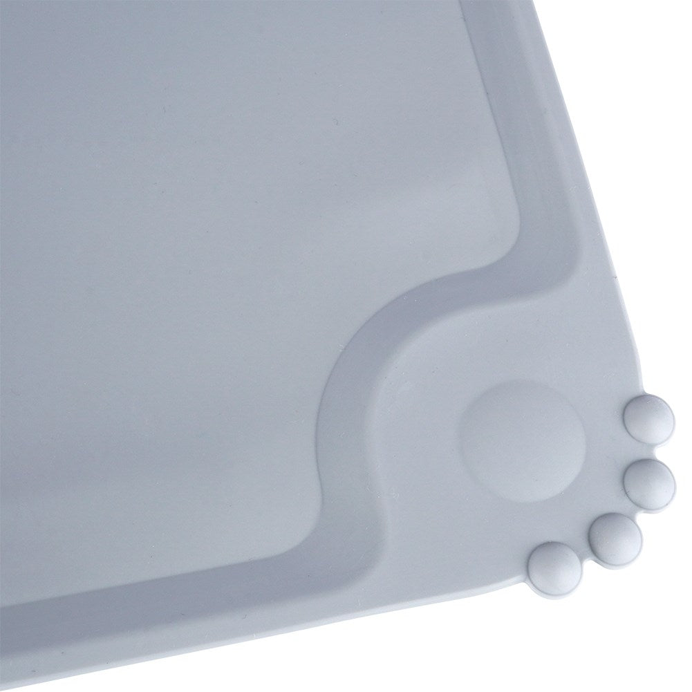 Practical Silicone Mat for Dog Food Bowls in Grey
