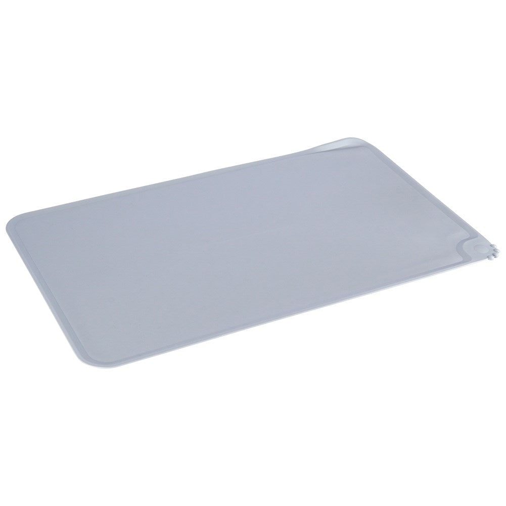 Practical Silicone Mat for Dog Food Bowls in Grey