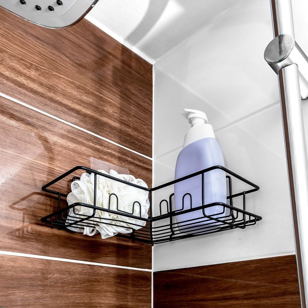 Practical and strong self-adhesive shower shelf