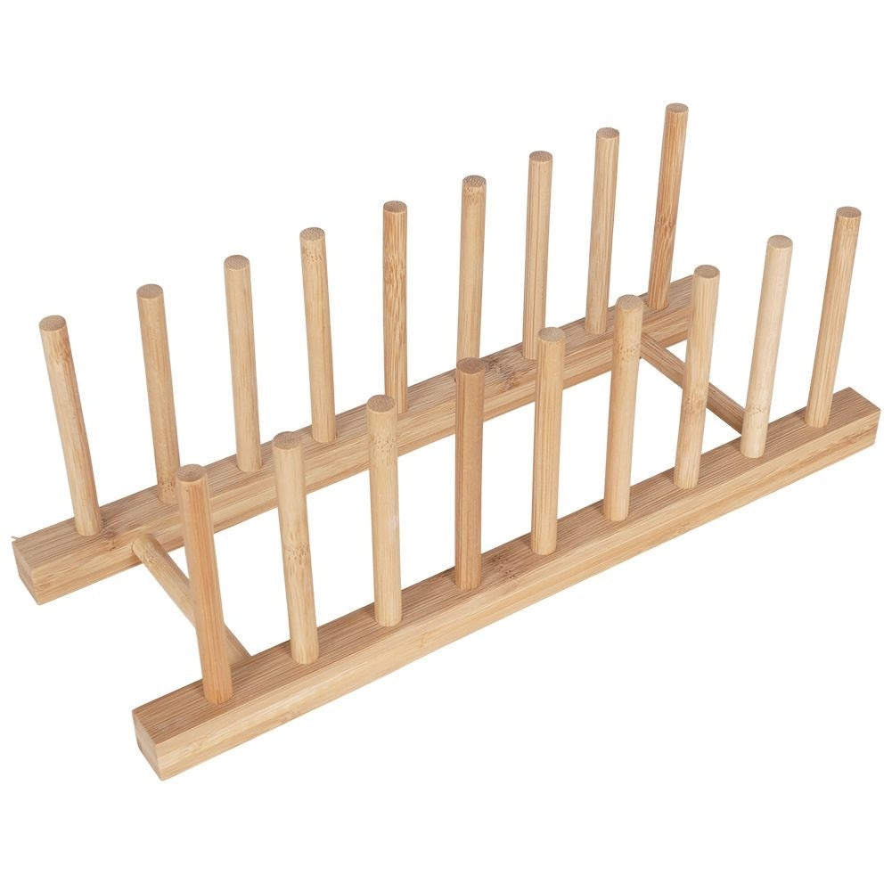 Practical bamboo organizer for plates - easy and fast!