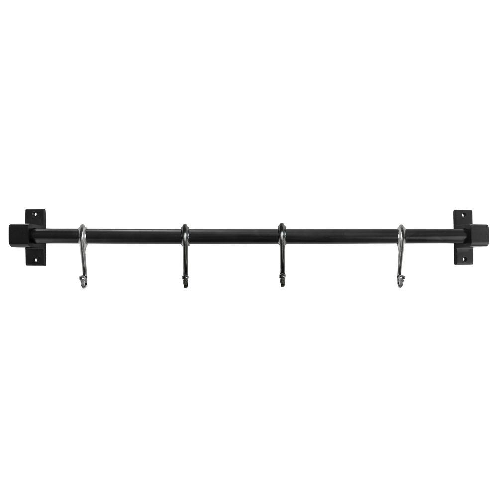 Practical black aluminum kitchen utensil hanger