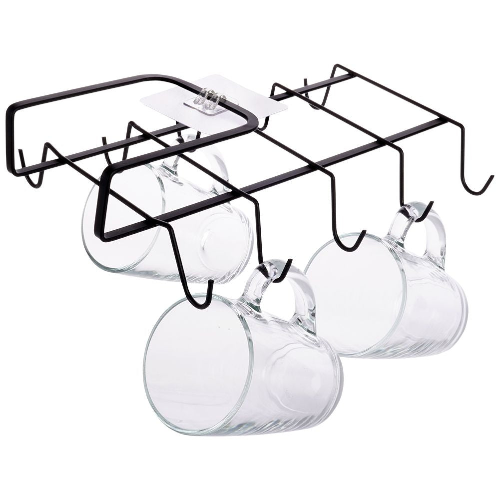 Practical black kitchen hanger for cups - easy installation