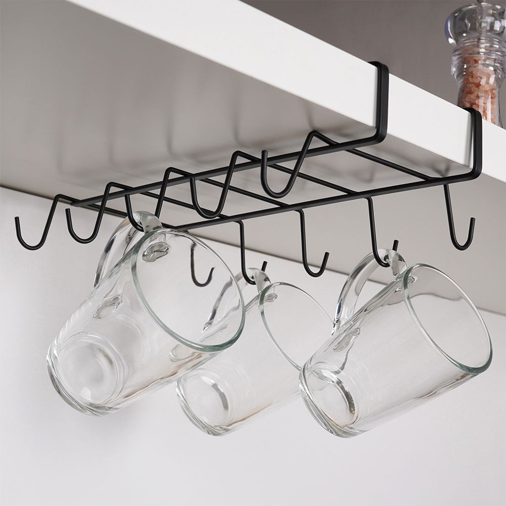 Practical black kitchen hanger for cups - easy installation