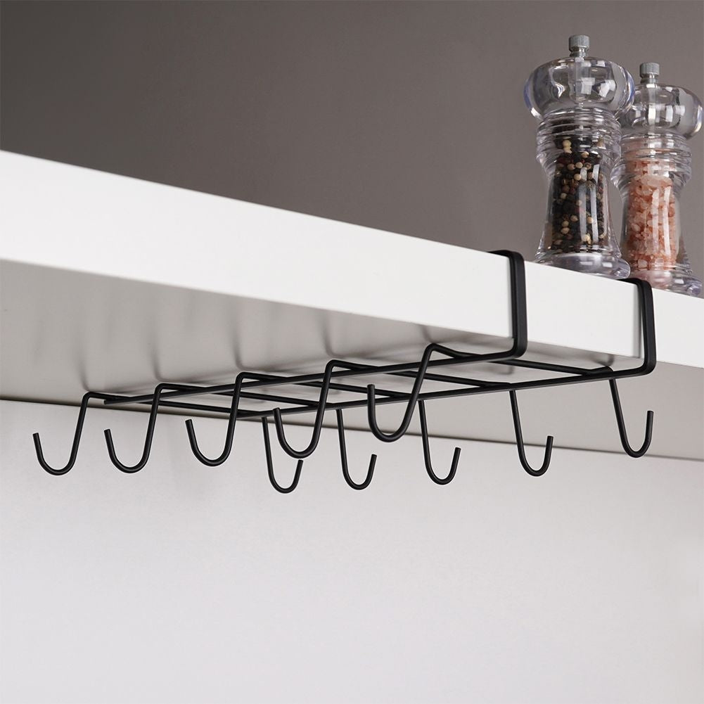 Practical black kitchen hanger for cups - easy installation