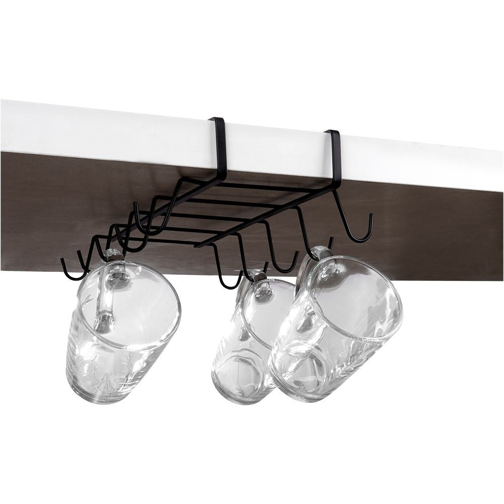 Practical black kitchen hanger for cups - easy installation