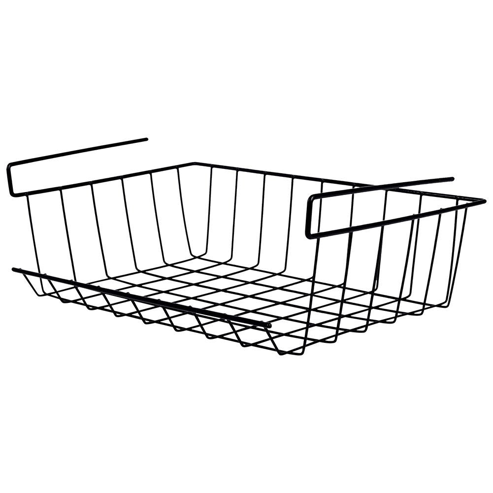 Practical black metal basket for extra space under the shelf