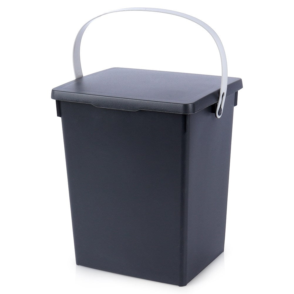 Practical black storage box 5.5L with lid and handle