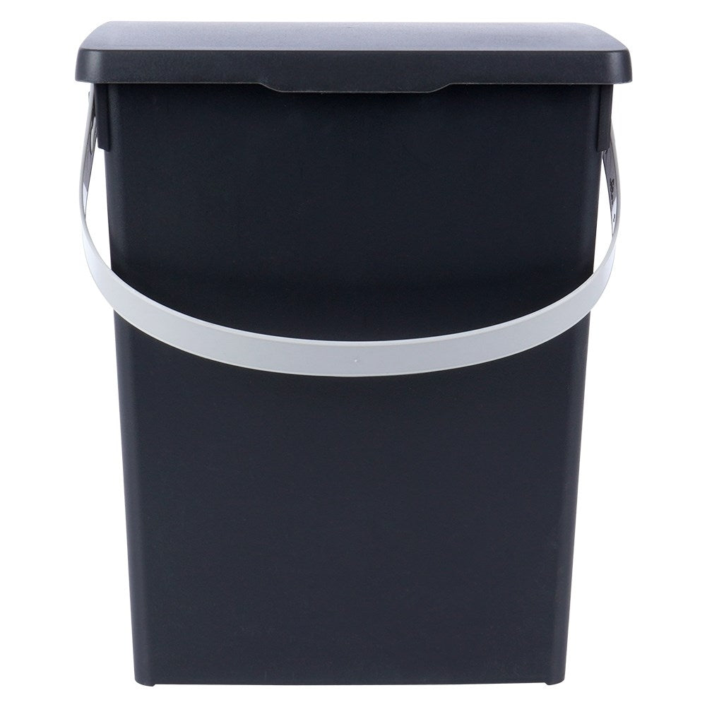 Practical black storage box 5.5L with lid and handle