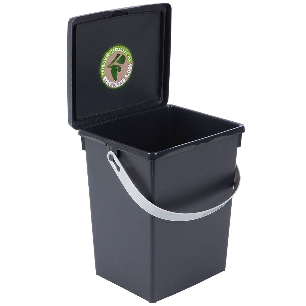Practical black storage box 5.5L with lid and handle