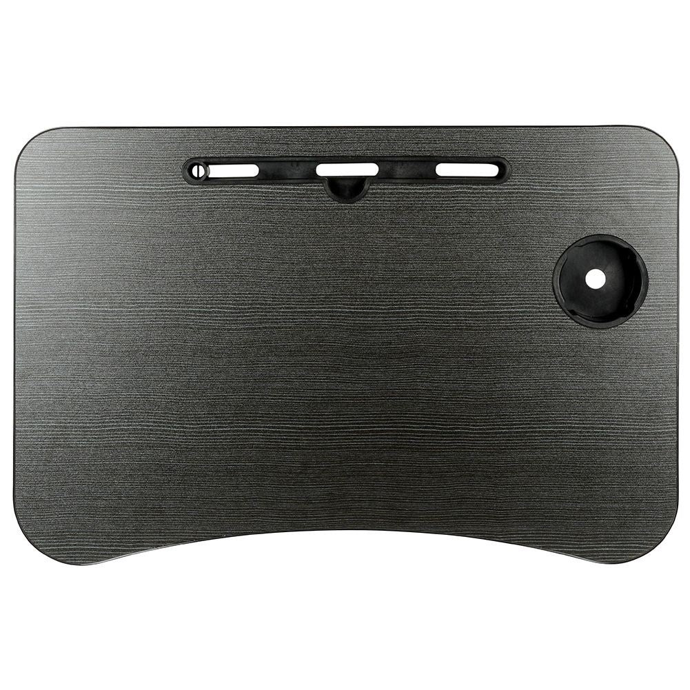 Practical breakfast table for the bed with space for a tablet
