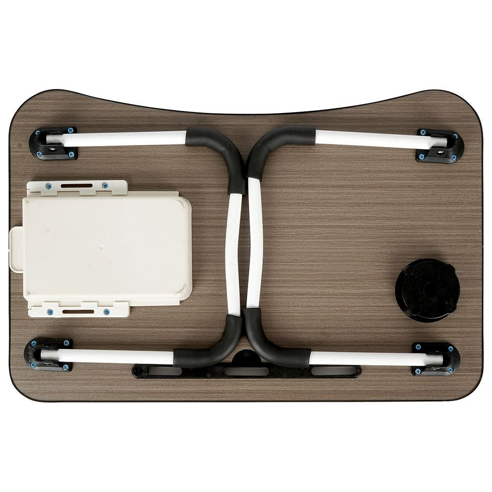 Practical breakfast table for the bed with space for a tablet