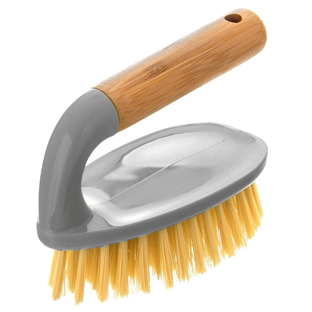 Practical brush for the home with comfortable bamboo handle