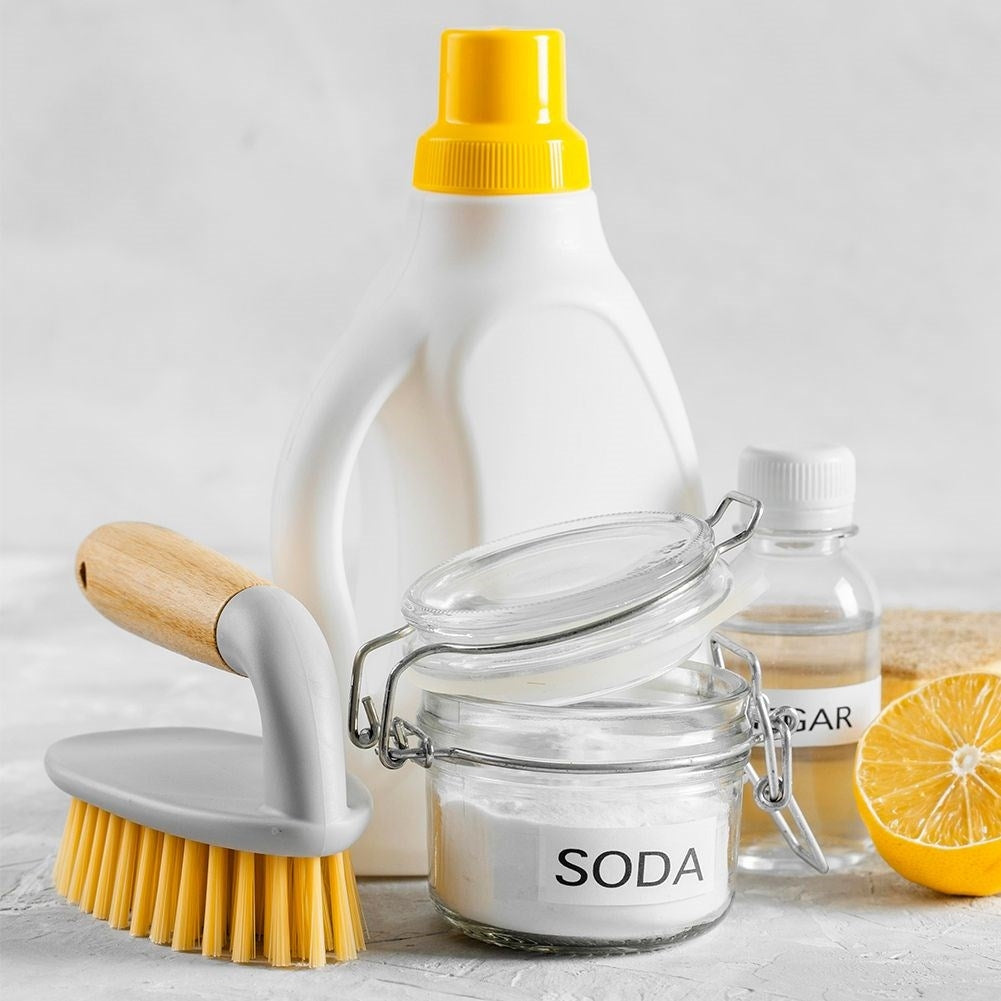 Practical brush for the home with comfortable bamboo handle