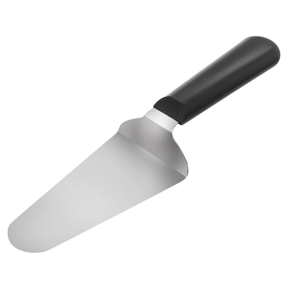 Practical cake spatula with sharp edges for serving and portioning