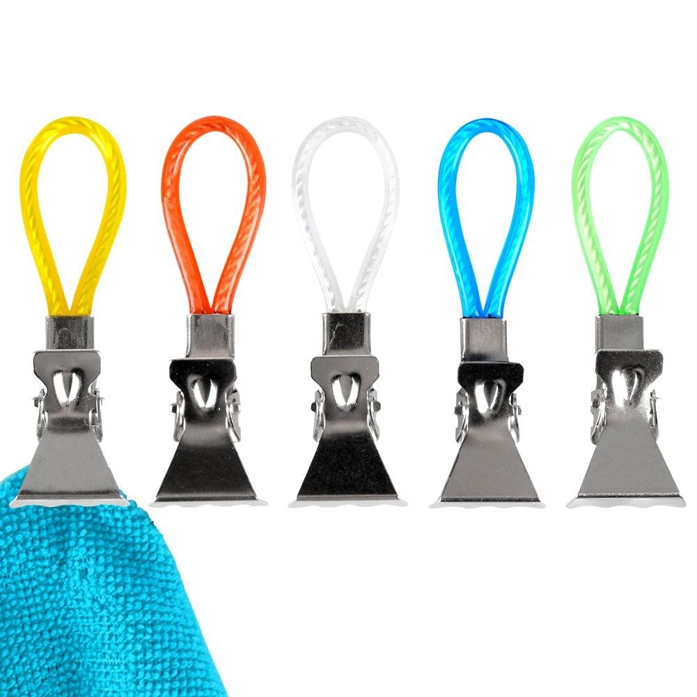 Practical clips for towels and dishcloths - 5-pack