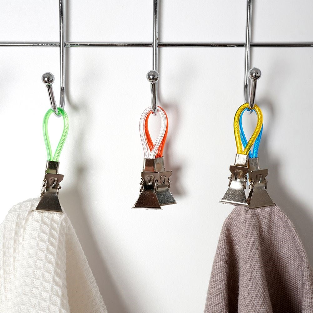 Practical clips for towels and dishcloths - 5-pack