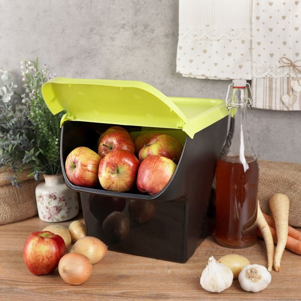 Practical container for fruit, vegetables with removable lid