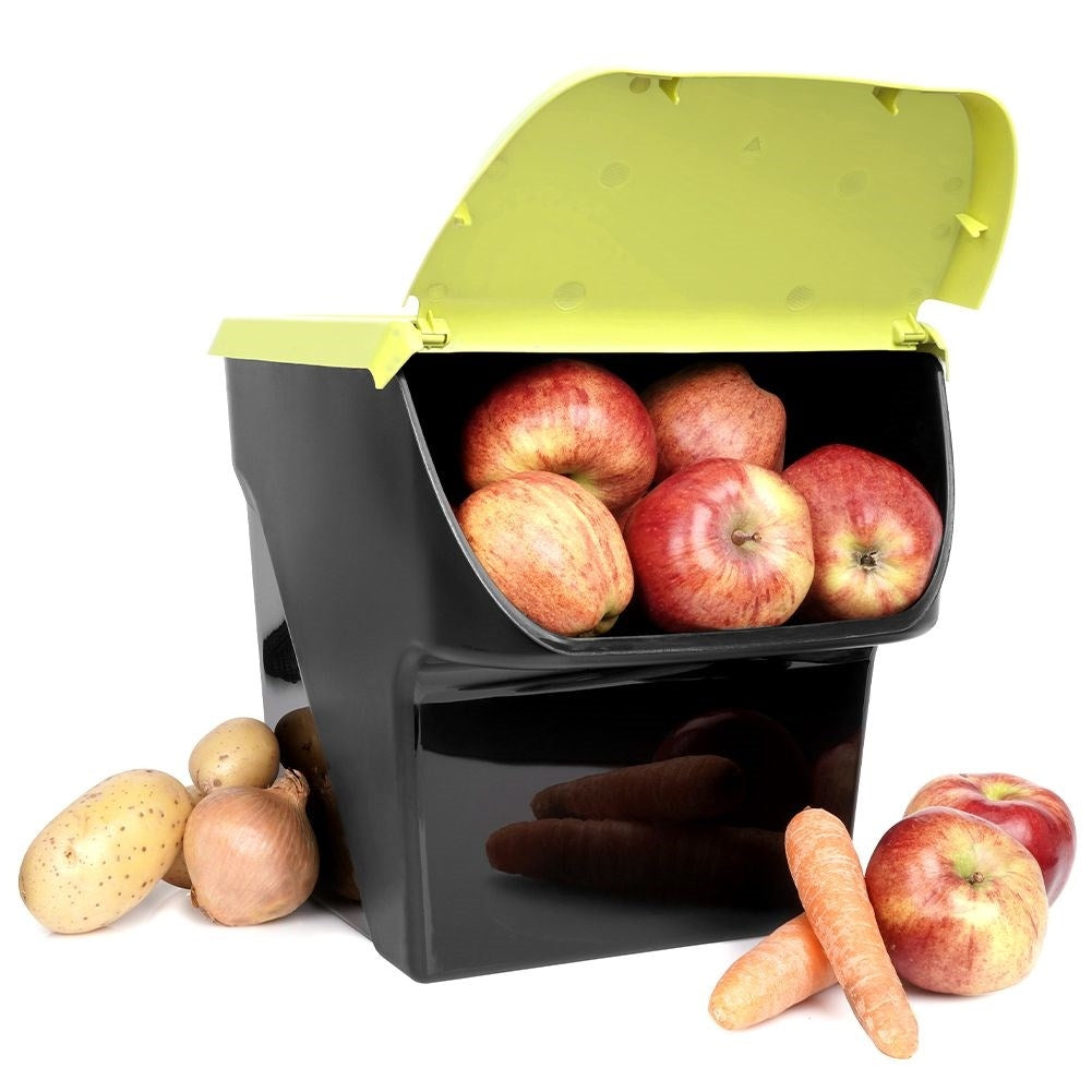 Practical container for fruit, vegetables with removable lid