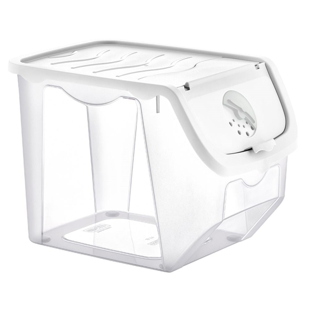 Practical container with lid, ventilation, freezer and dishwasher safe