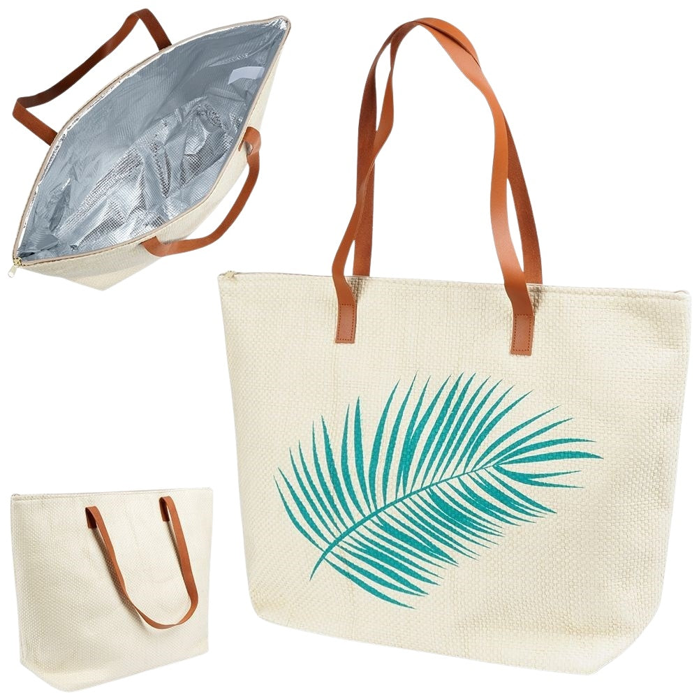 Practical cooler bag for beach, travel and picnics with zipper