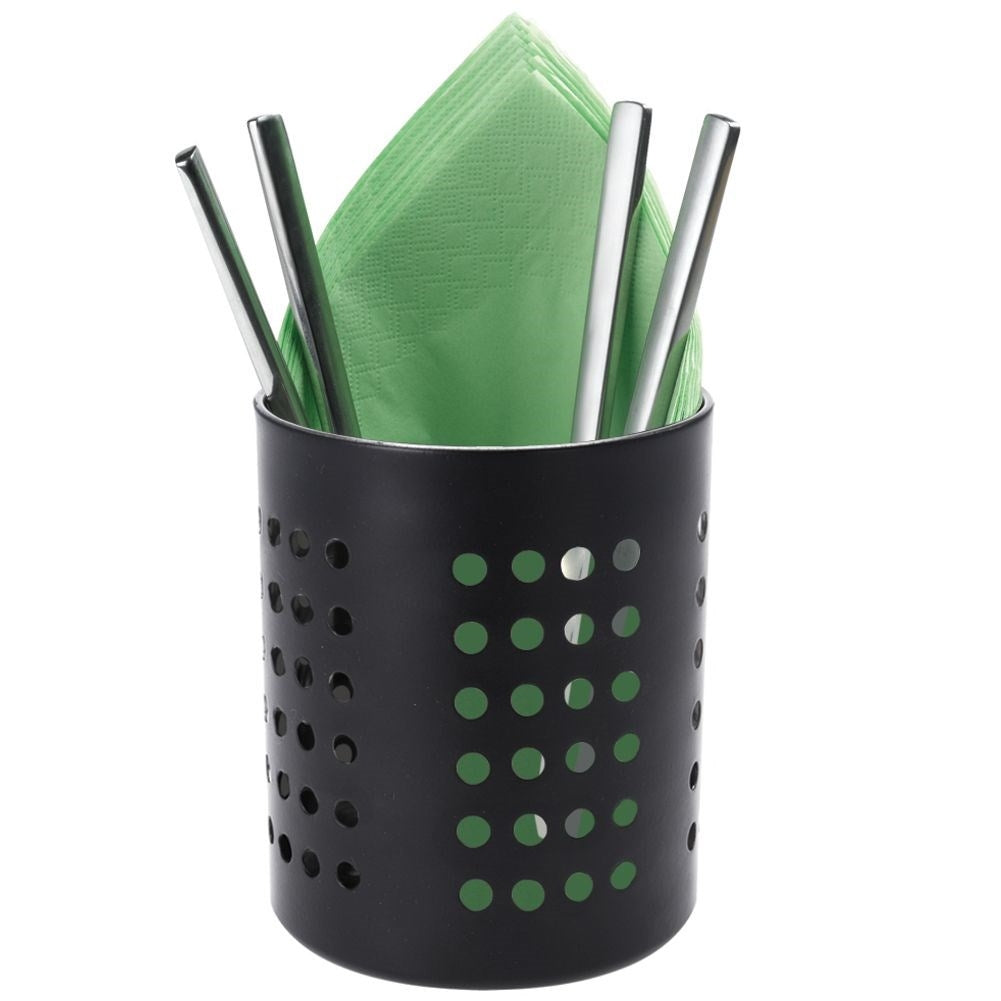 Practical cutlery and kitchen utensil holder in black