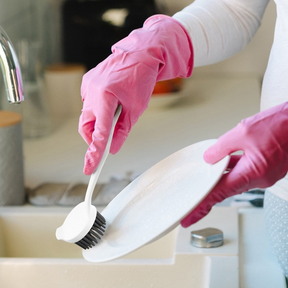 Practical dish brush for kitchen utensils with silicone brush