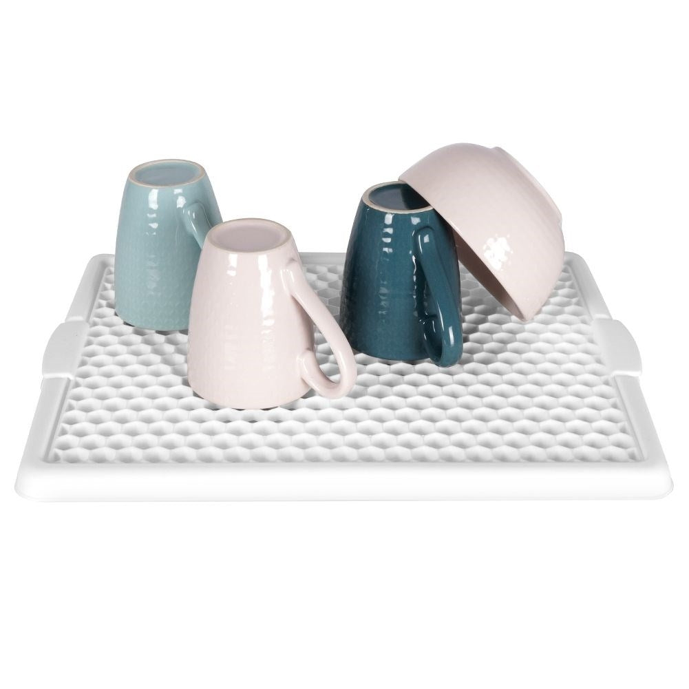 Practical dish mat with removable grid for easy cleaning