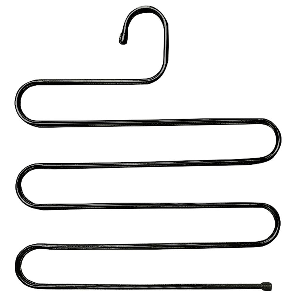 Practical durable trouser hanger for 5 pairs of trousers in black metal