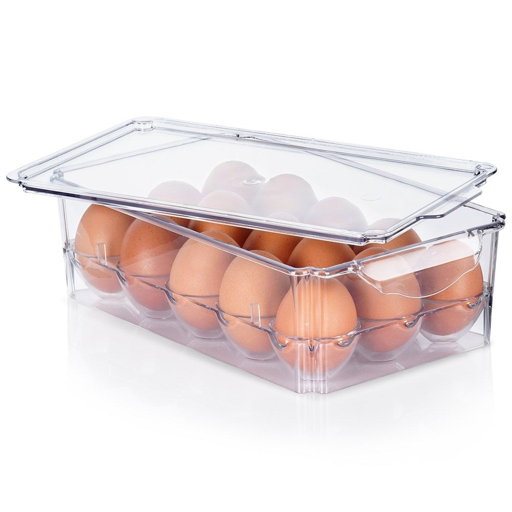 Practical egg storage with lid - holds up to 15 eggs