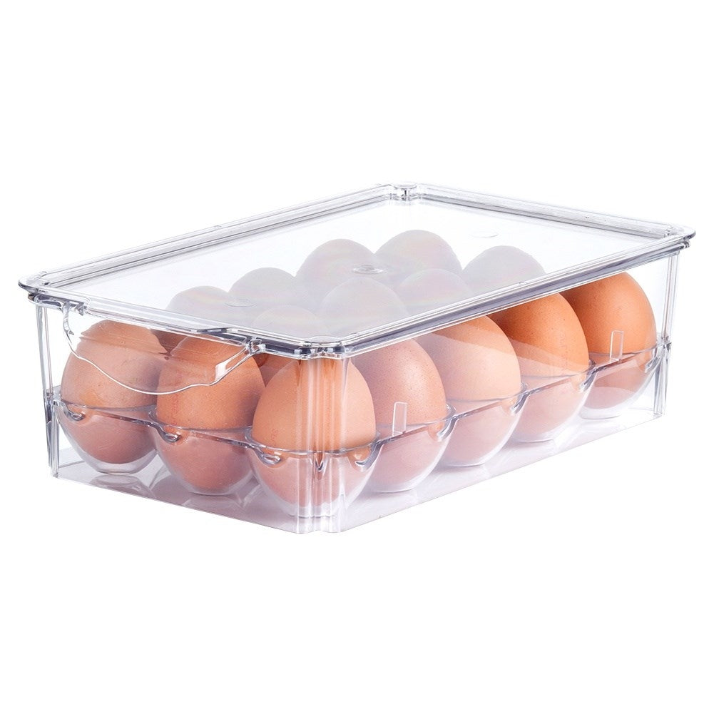 Practical egg storage with lid - holds up to 15 eggs