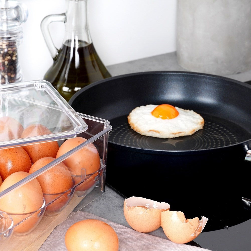 Practical egg storage with lid - holds up to 15 eggs