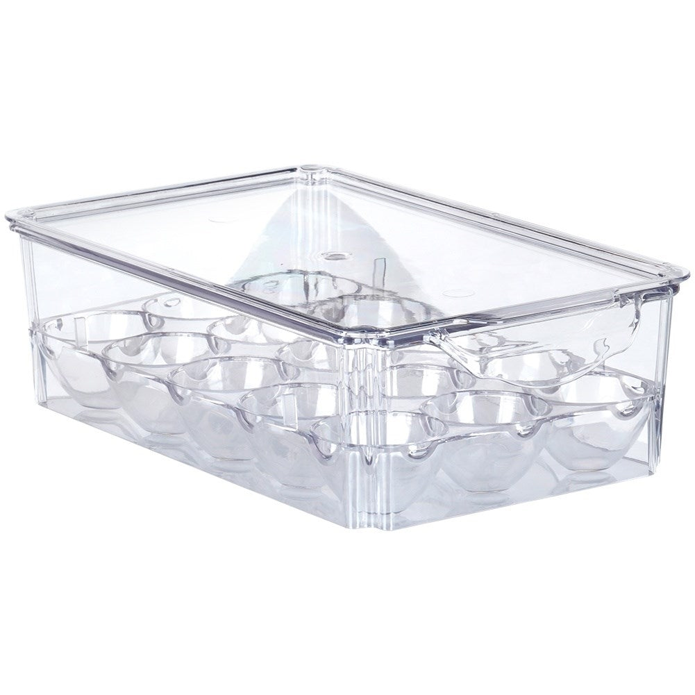 Practical egg storage with lid - holds up to 15 eggs