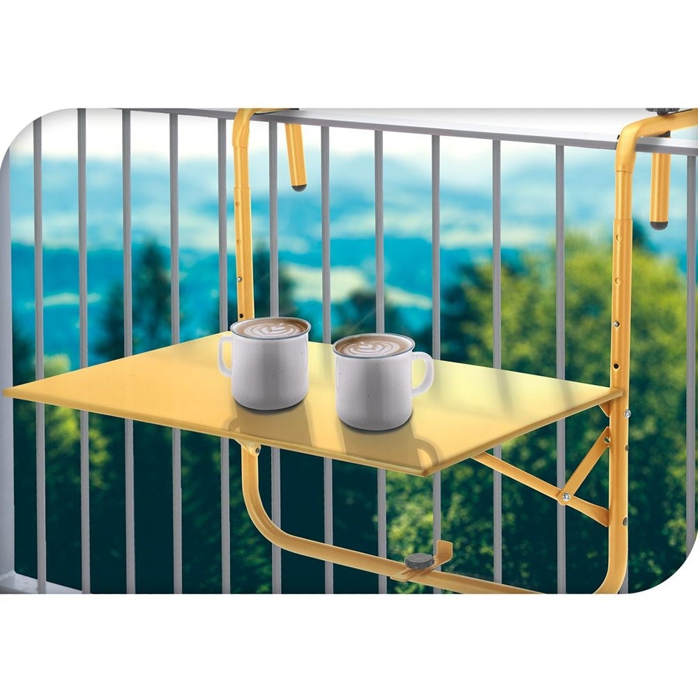Practical folding balcony table with adjustable height