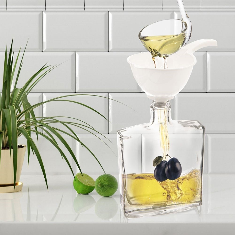 Practical funnel with strainer for juice, wine and coffee