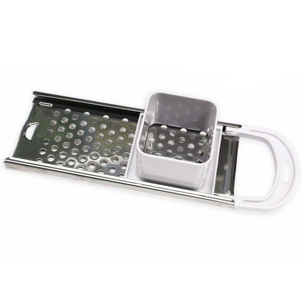 Practical grater for gnocchi and noodles in stainless steel