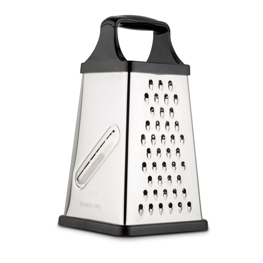 Practical grater with four blades and container for different food items