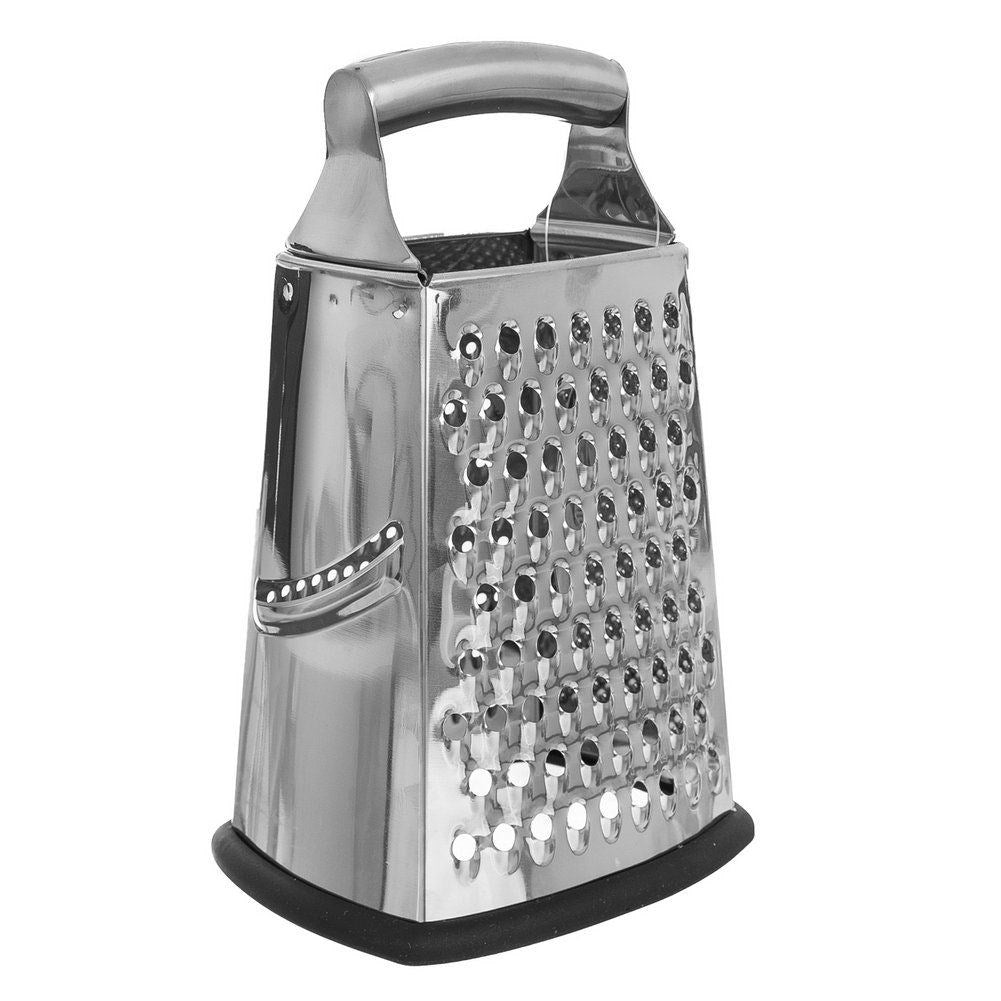 Practical grater with four blades and non-slip base