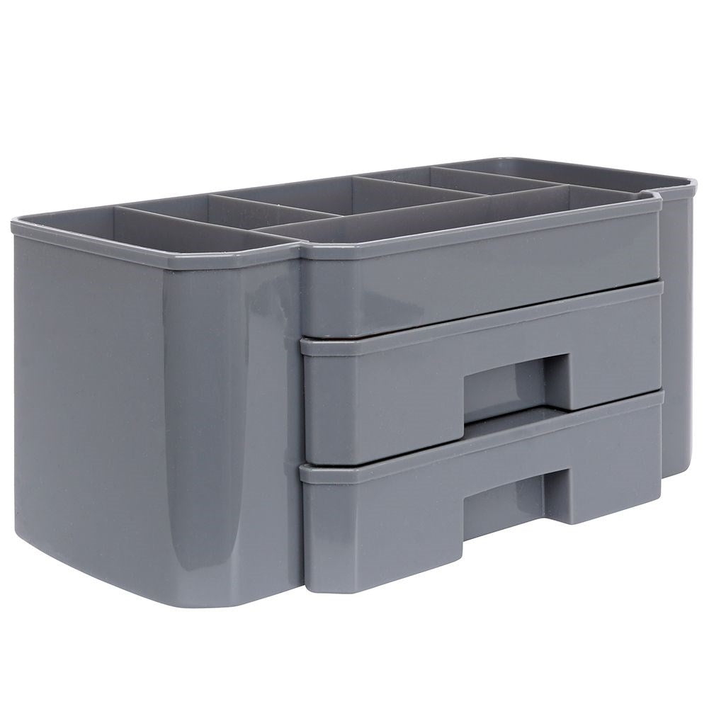 Practical gray makeup organizer with three storage levels