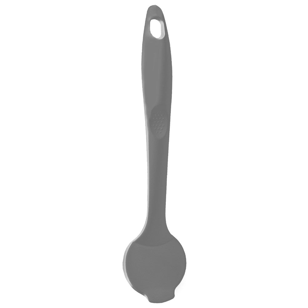 Practical gray plastic kitchen brush with silicone bristles.