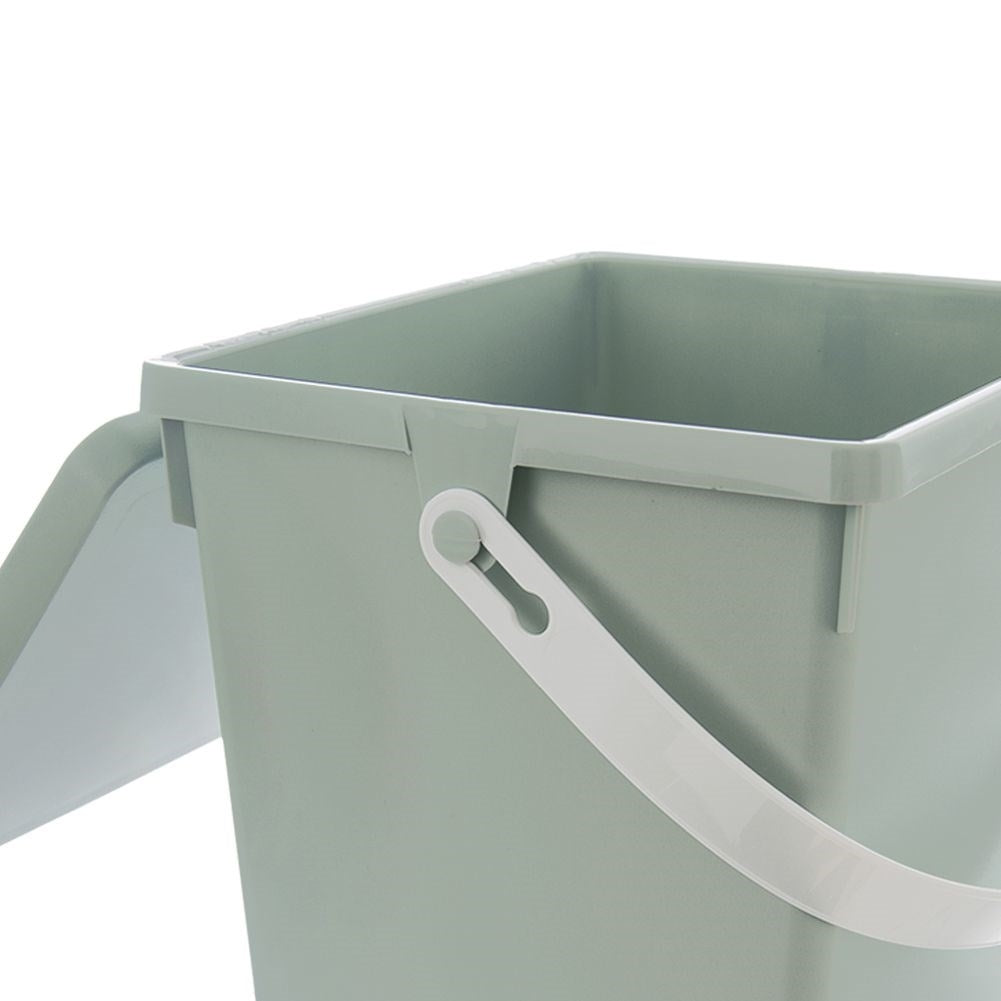 Practical green storage box 5.5L with folding lid and handle